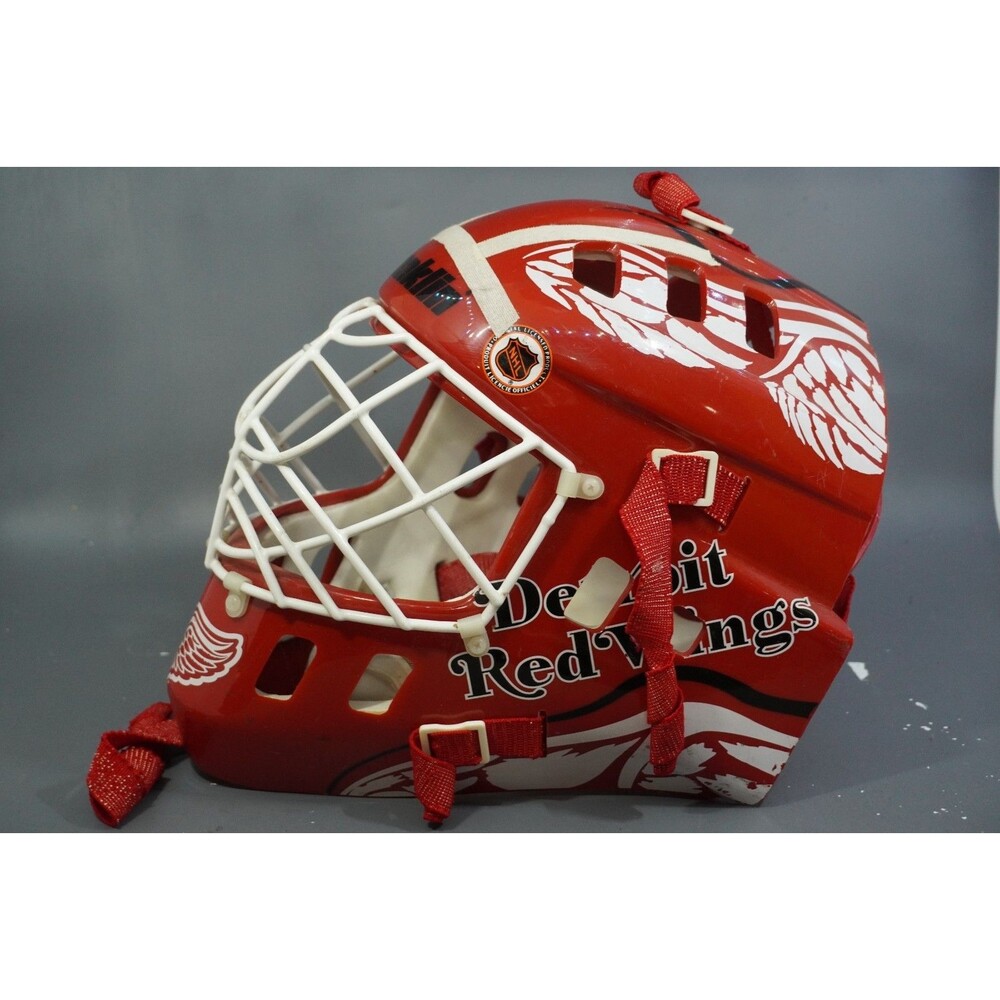 Vintage Franklin GFM 1000 Detroit Red Wings Hockey Goalie Mask Helmet Red